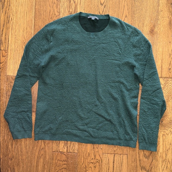 John Varvatos Collection Green Linen Crew Neck Sweater - Picture 2 of 14